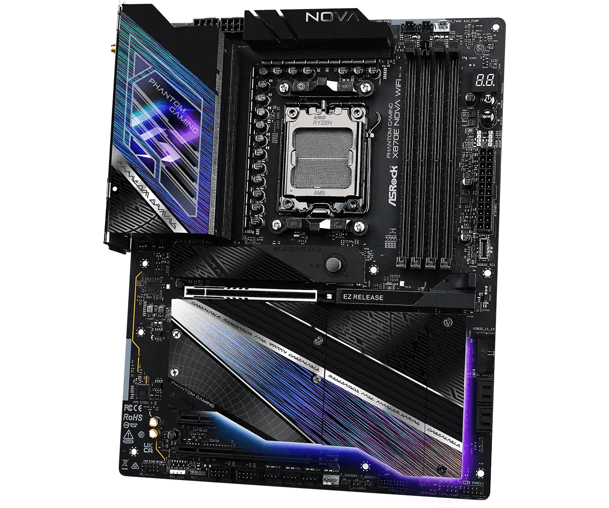 ASRock X870E Nova WiFi AMD AM5 Socket Gaming Motherboard | 90 - MXBPX0 - A0UAYZ - 801964409720 - Vektra Computers LLC ASRock X870E Nova WiFi AMD AM5 Socket Gaming Motherboard | 90 - MXBPX0 - A0UAYZ - 801964409720 - Vektra Computers LLC